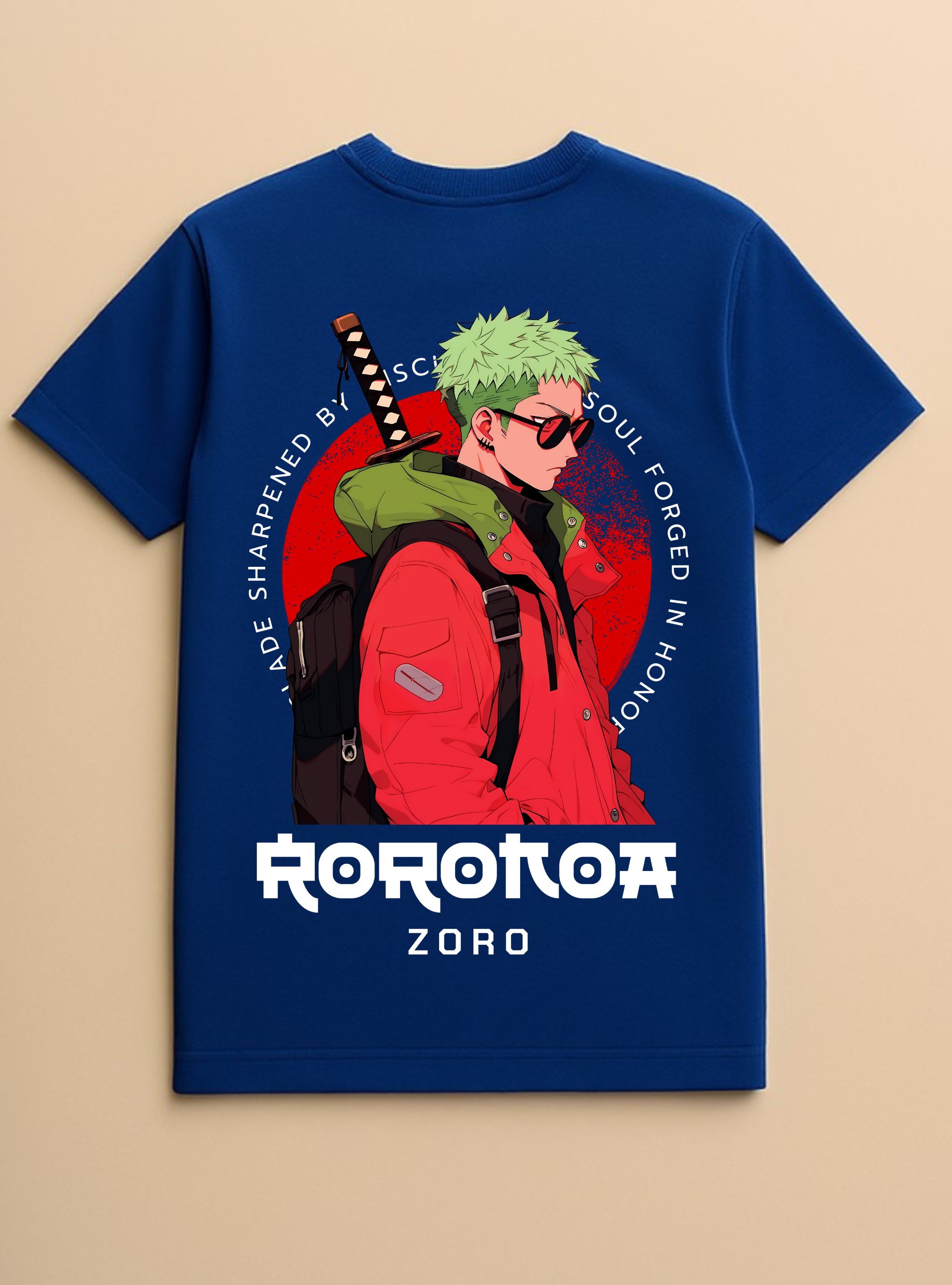 Roronoa Zoro ONEPIECE Blue T-shirt