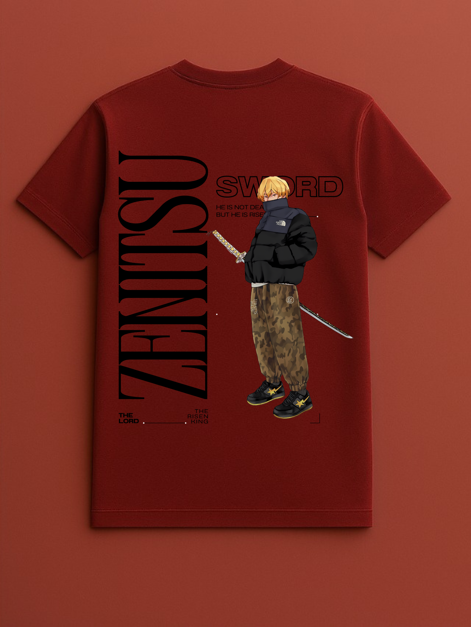 Demon Slayer Zenitsu Red T-shirt