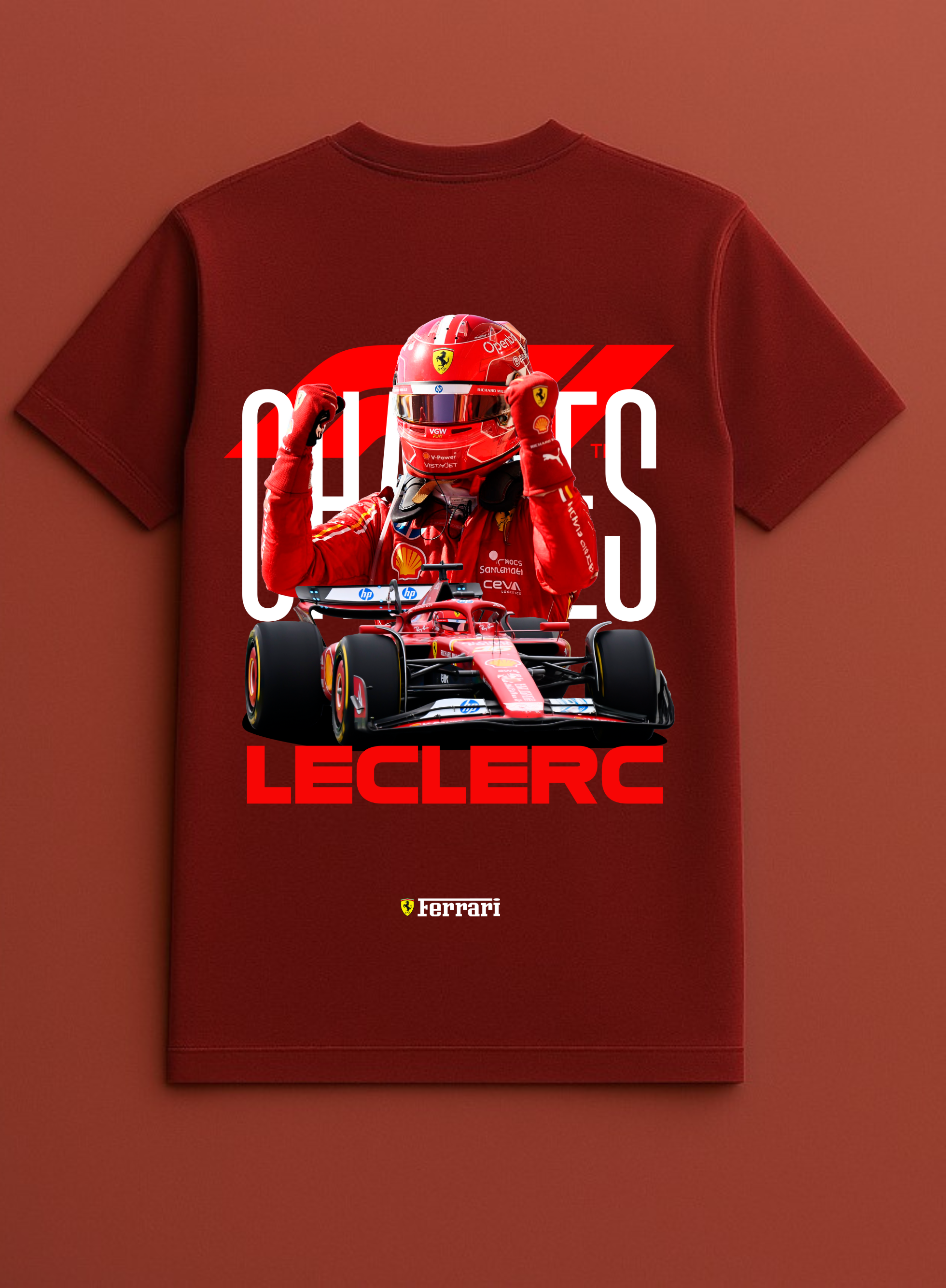 Charles Leclerc F1 Red T-shirt