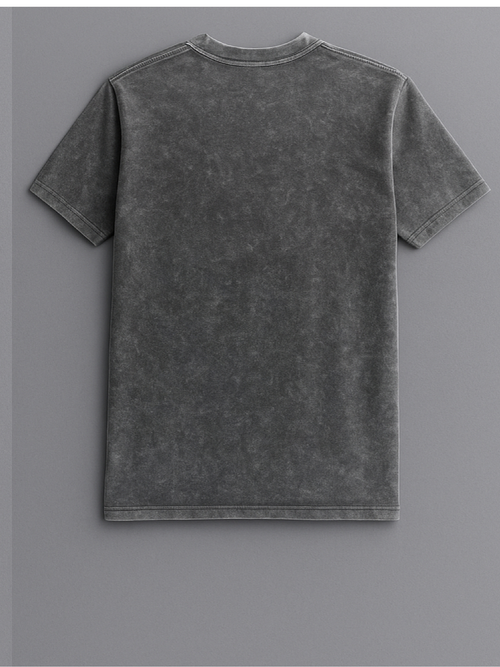 Acidwash Greyish Black Plain Tshirt