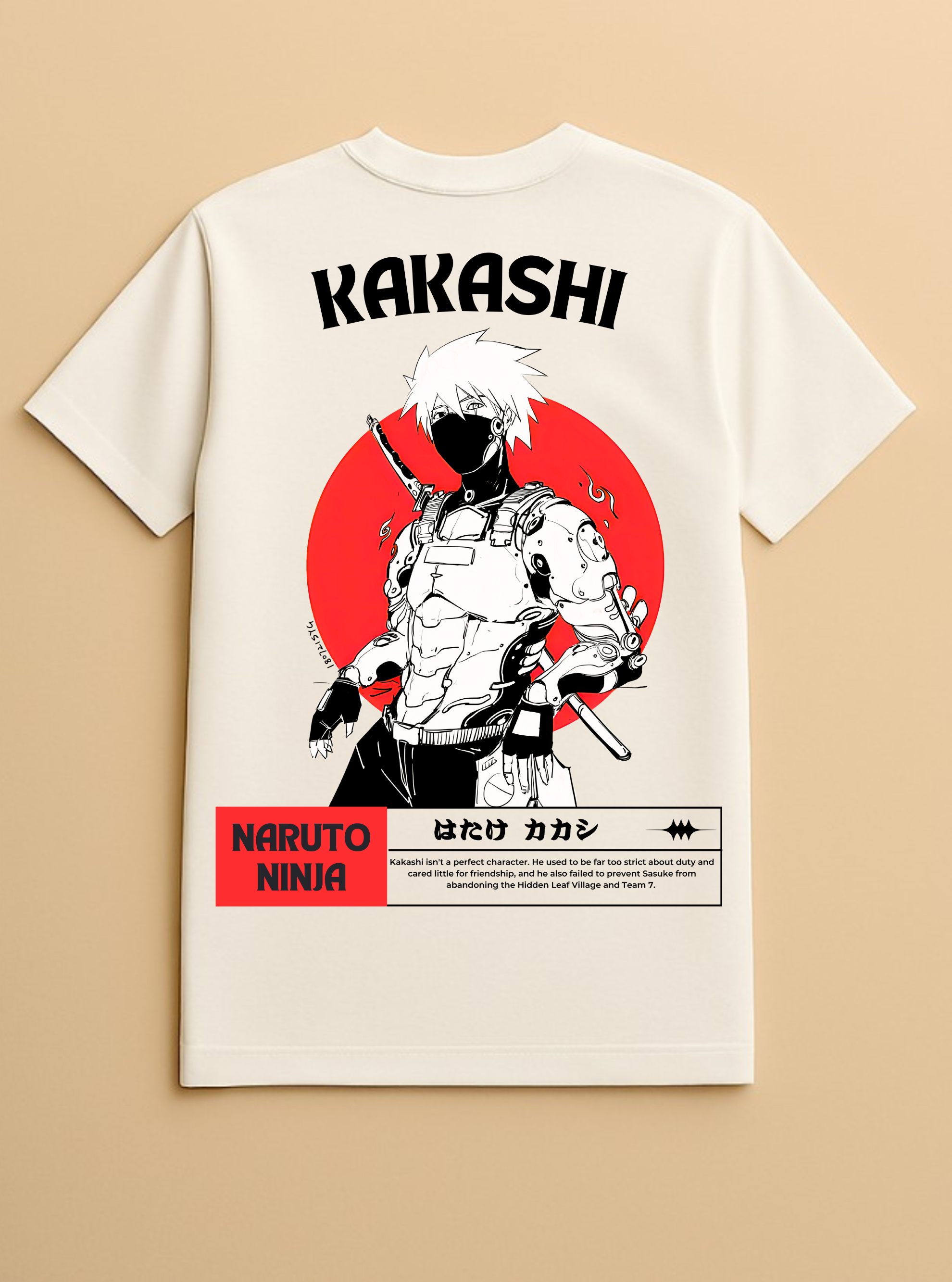 Kakashi Naruto White T-Shirt