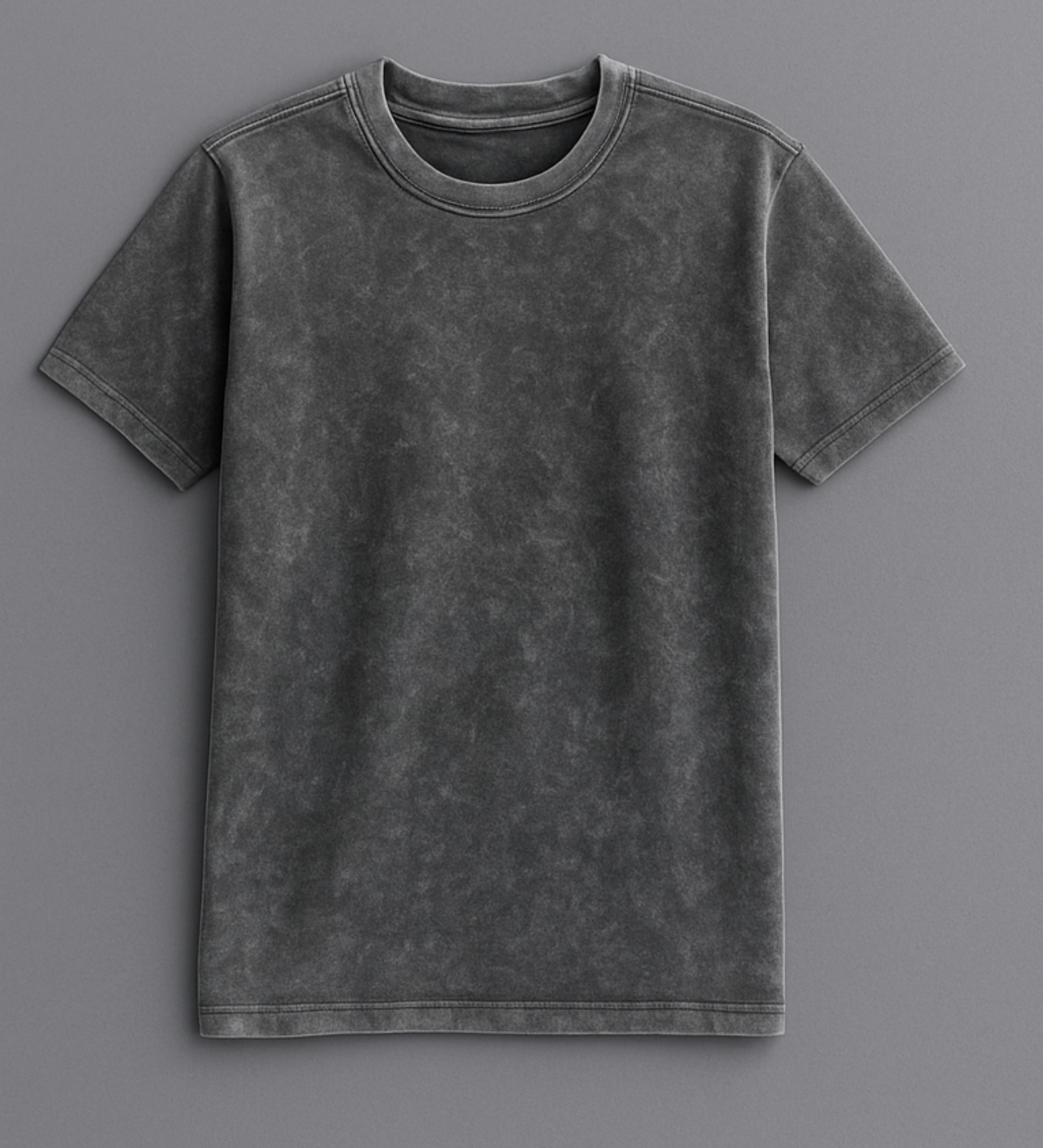 Acidwash Greyish Black Plain Tshirt